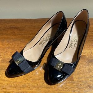 Salvatore Ferragamo Carla Black Patent